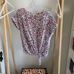 Beach lunch lounge print tie front top